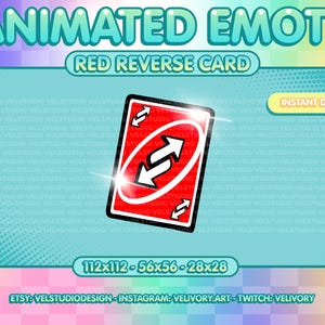Emote carta rossa invertita ANIMATA / Pacchetto di emote, divertente, GIF, carino, gioco, Twitch, Discord, Youtube, streaming, sovrapposizione, meme