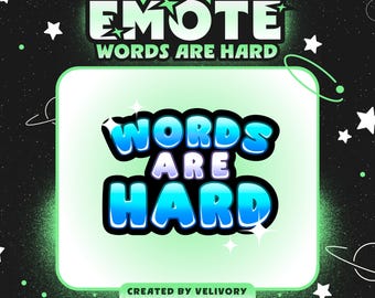 Emoticon divertente animata "Le parole sono difficili" blu (112px, 300px) / Gaming, Twitch, Youtube, Kick, Streaming, Meme, Carino, GIF
