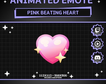 Bright Pink Beating Heart - ANIMATED Emote / for Twitch, Discord, Kick /  Stream / Love / Pounding Heart / Shiny / Cute / Kawaii - Etsy