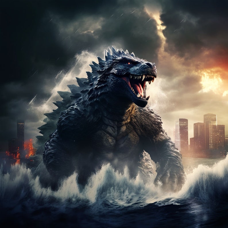 Digital Godzilla PNG File - Instant Download for Crafts and Design - Etsy