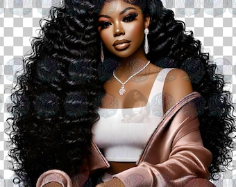 Black Girl Clipart Bundle: Brown Themed PNG Graphics (Digital Download)
