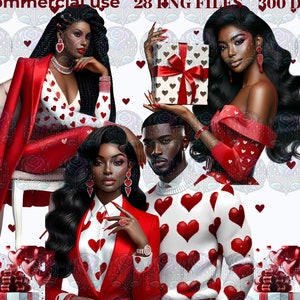 Black Couples Valentine Clipart | Black Girl Romantic Stickers, Valentine Day PNG for Cards Gifts Planners  Black Woman PNG Digital Download