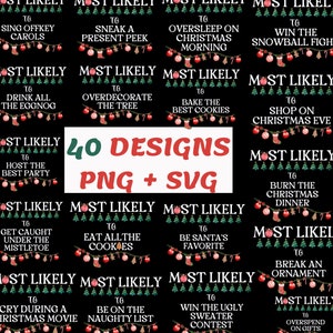 Most Likely To Christmas Bundle Svg, Family Matching Christmas Shirts Funny Christmas Svg Digital Download Family Christmas Svg Cricut Files