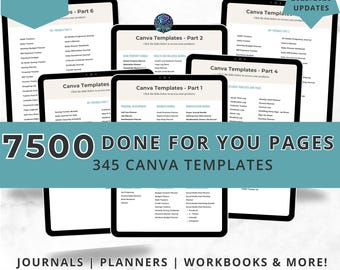 7500 Canva Templates: Digital Planner, Journal, Tracker Bundle (PLR & MRR)