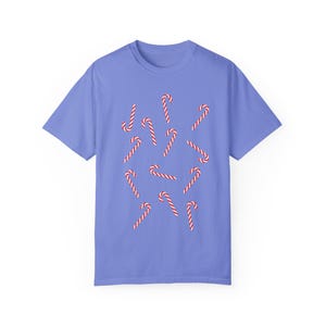 Candy Cane Unisex Tshirt, Simple Preppy Christmas Winter Tee, Gift for Her, Holiday Shirt, Red White Candy Cane Top