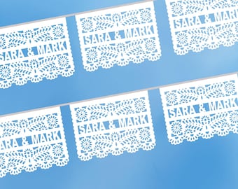 Custom Papel Picado Banner: Fiesta Wedding Decorations, Personalized PapelPicado Garland