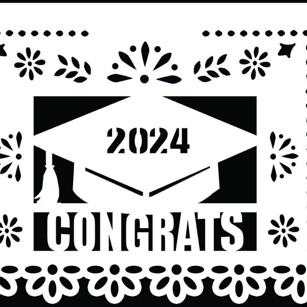 GRADUATION Decor Class of 2024 banner Customized Papel Picado Decorative Garland Graduate Decorations Personalized graduation Custom colors
