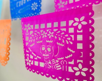 Dia de los muertos Day of the Dead Papel Picado Banner Ofrenda altar Fiesta Dia de muertos decoration garland Mexican 2 banners 36 feet