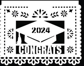 GRADUATION 2024 Decoration Personalized Papel Picado Custom Name Fiesta decorative banner Class of 2024 graduation garland Graduation banner