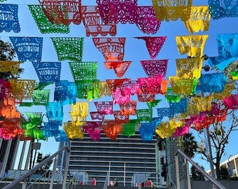 CUSTOM LOGO Papel Picado Personalized Company LOGO event garlands Cinco de Mayo Restaurant Tequila Beer Colorful Mexican flags fiesta decor