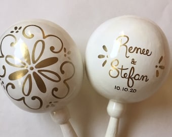 Maracas (140 maracas) wedding Party favor Talavera tile Wedding personalized party favor custom with your names and wedding date