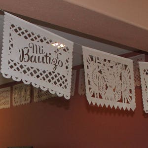 Baptism decorations for girl or boy Mi Bautizo decor Nuestro Bautizo Papel Picado Mexican fiesta decor baptism Christening decoration banner