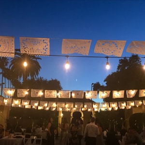 SALE Wedding Garland Banner AMOR VARIETY Papel Picado Fiesta Wedding Flags Mexican Hand Cut Tissue Paper Flags image 9