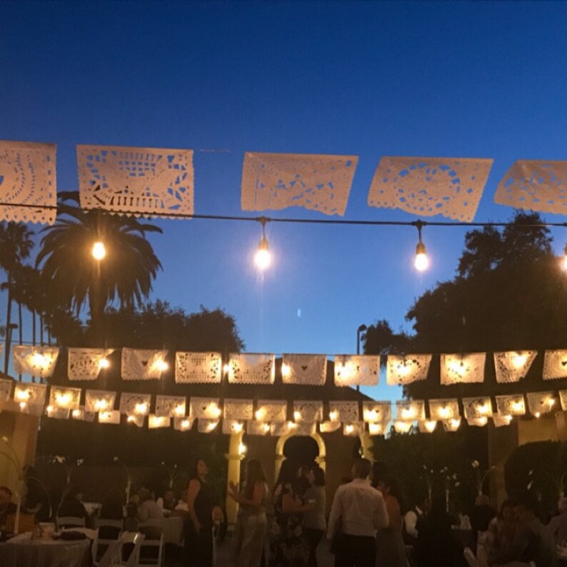 SALE Wedding Garland Banner AMOR VARIETY Papel Picado Fiesta Wedding Flags Mexican Hand Cut Tissue Paper Flags image 9