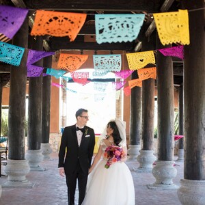 Wedding PapelPicado Banner: AMOR Mexican Fiesta Garland Decorative papel picado bunting Bridal Shower Decorations image 15