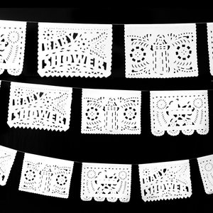 Baby Shower Papel Picado Banners bunting decoration garland baby mama pennant fiesta decoration shower mexican fiesta bebe mexico fiesta