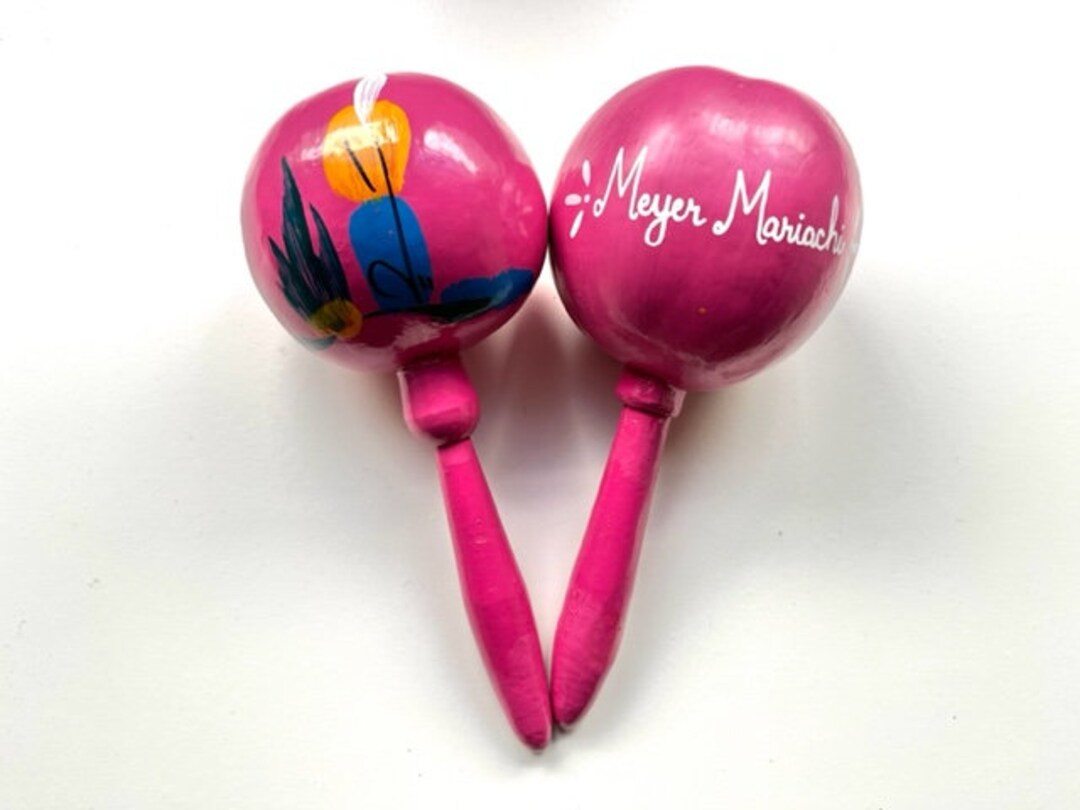 Maraca each Piece CUSTOM Traditional Hand Painted With Names and Date