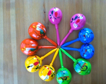 Maracas (30 pieces) for your fiesta - Mexico design on front, not personalized, sold by the piece not pair