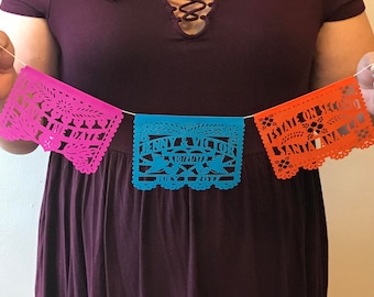 Papel Picado Save The Date Wedding invitation garland Cabo San Lucas Cancun sayulita aparta la fecha laser cut invitation modern mexican