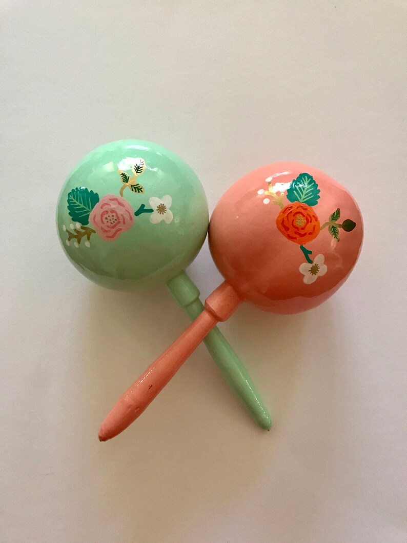 Bridesmaid Proposal Maracas with tag Wedding Floral Design Wedding Party Favor Destination wedding Mexico Rifle paper french bridal shower