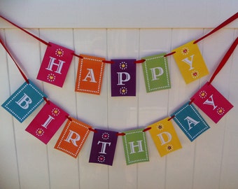 Fiesta Happy Birthday AND Feliz Cumpleanos Banner instant download Mexican Fiesta Kids fiesta party birthday decoration printable garland