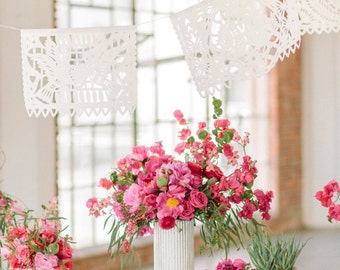 Wedding Bunting Garland Banner AMOR VARIETY Papel Picado Fiesta Wedding Flags - Mexican Hand Cut Tissue Paper Flags