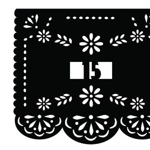 Papel Picado Quince garlands Quinceañera banners Personalized Fiesta Mexican Fiesta Decoration QUINCE garland 15th quince papel picado decor image 6