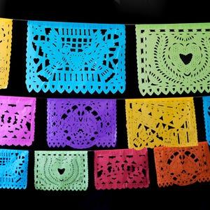 Wedding PapelPicado Banner: AMOR Mexican Fiesta Garland Decorative papel picado bunting Bridal Shower Decorations image 11