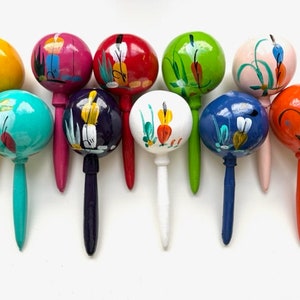 Mexican Maraca by piece not pair ASSORTED Colors traditional design NON PERSONALIZED wedding party favors, birthday, fiesta party supplies image 1