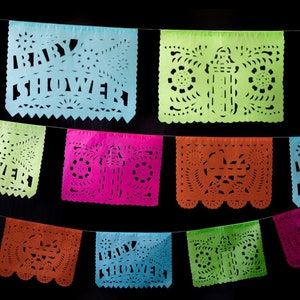 Baby Shower Papel Picado Banners bunting decoration garland baby mama pennant fiesta decoration shower mexican fiesta bebe mexico fiesta