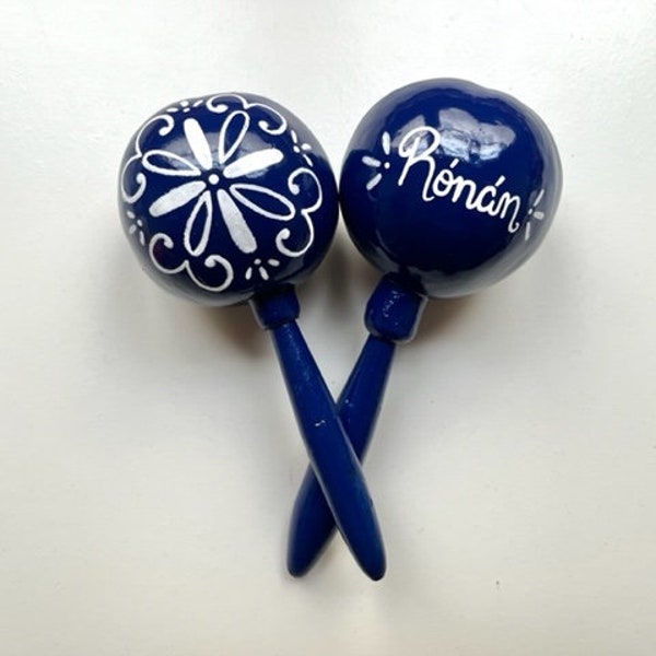 Maracas PERSONALIZED (by the piece, not pair) Mexican maracas wedding Party favor Talavera tile Wedding maracas instrument names and date