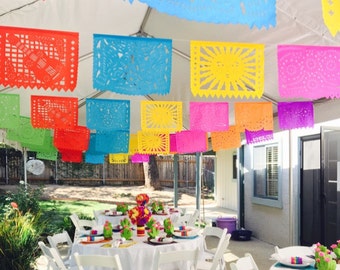 Tissue paper Strands - Fiesta Decoration Garland - Birthday Cinco de Mayo Rehearsal Dinner Paper Papel Picado Banners