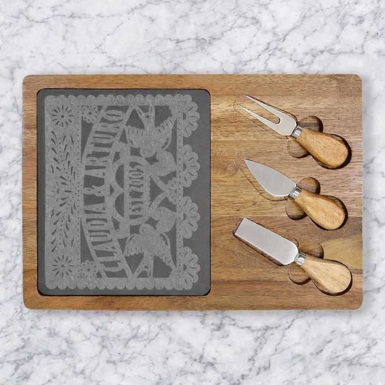 Charcuterie Board Engraved Personalized Wedding Gift Names | Acacia and ...