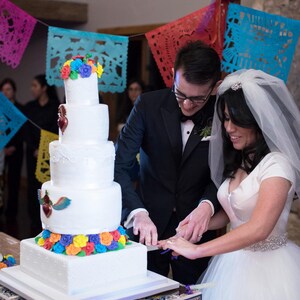 Wedding PapelPicado Banner: AMOR Mexican Fiesta Garland Decorative papel picado bunting Bridal Shower Decorations image 14