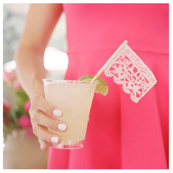 10 drink stirrer Laser cut mini flags tissue paper cocktail drink flags drink umbrella mini drink flag personalized wedding couple name