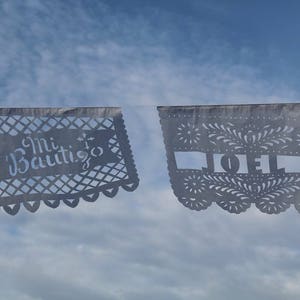 Mi Bautizo or Nuestro Bautizo CUSTOM Twins Sibling baptism decor Baptism Papel Picado Mexican fiesta religious decorations personalized name