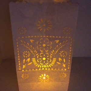 Luminaries Floral Papel Picado Fiesta Wedding Candle bags luminarias aisle light