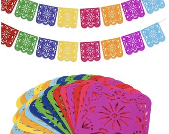 Felt Papel Picado Banner, Colorful Mexican Fiesta Garland