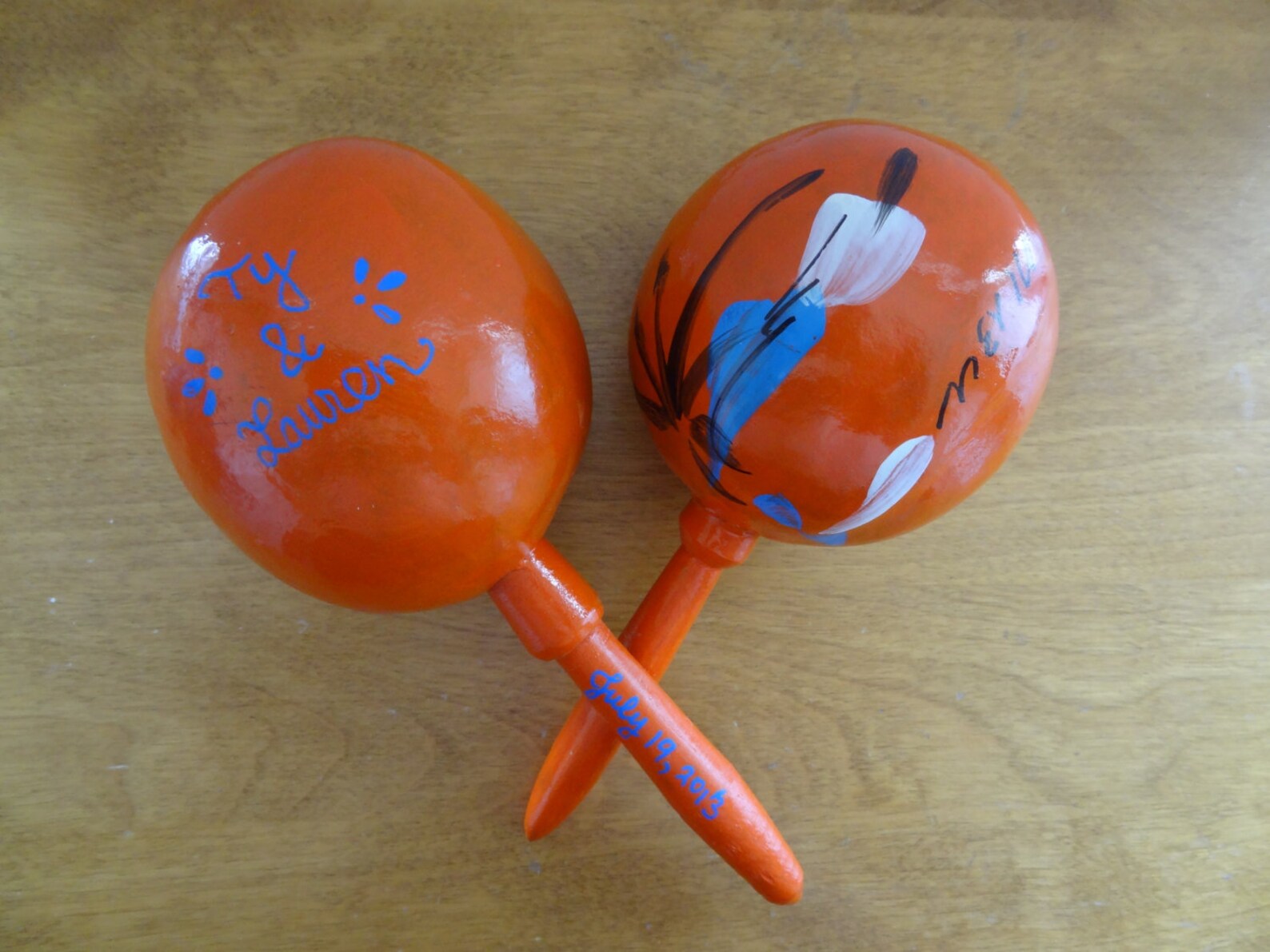 Maracas Traditional Hand Painted With Names and Date for Your Etsy