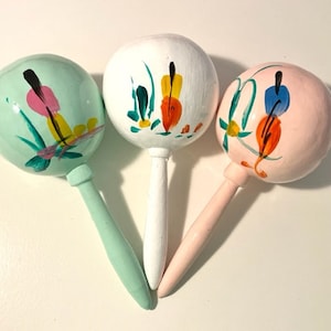 Each Custom Maraca traditional hand painted with names and date fiesta wedding party favor corporate event birthday Mexican party supplies image 10