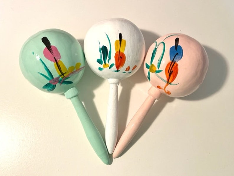 Each Custom Maraca traditional hand painted with names and date fiesta wedding party favor corporate event birthday Mexican party supplies image 10