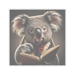 Studious Koala Sticker - Cute Animal Decal for Laptops, Journals, Scrapbooking - Back to School Supplies, Koala Lover Gift, Planner Sticker,
