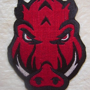 Football Themed (Razorbacks) Razorback Embroidered  Iron on  or Sew-On Patch - 5 sizes