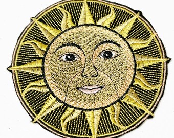 Beautifully Detail Mystical Celestial Sun Embroidered Sew-on or Iron-on Patch - 3.5" x 3.5"  Inch