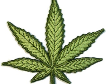Cannabis Marijuana Leaf embroidered Iron on Patch-Applique -  Hand Crafted in USA - various Sizes
