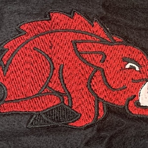 Football Themed (Razorbacks) Embroidered  Iron on  or Sew-On Patch