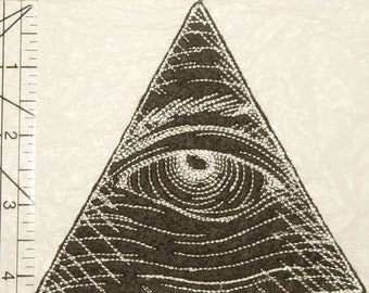 Eye of Providence Embroidered Patch – Black All Seeing Eye, Iron-On Applique (Made in USA)