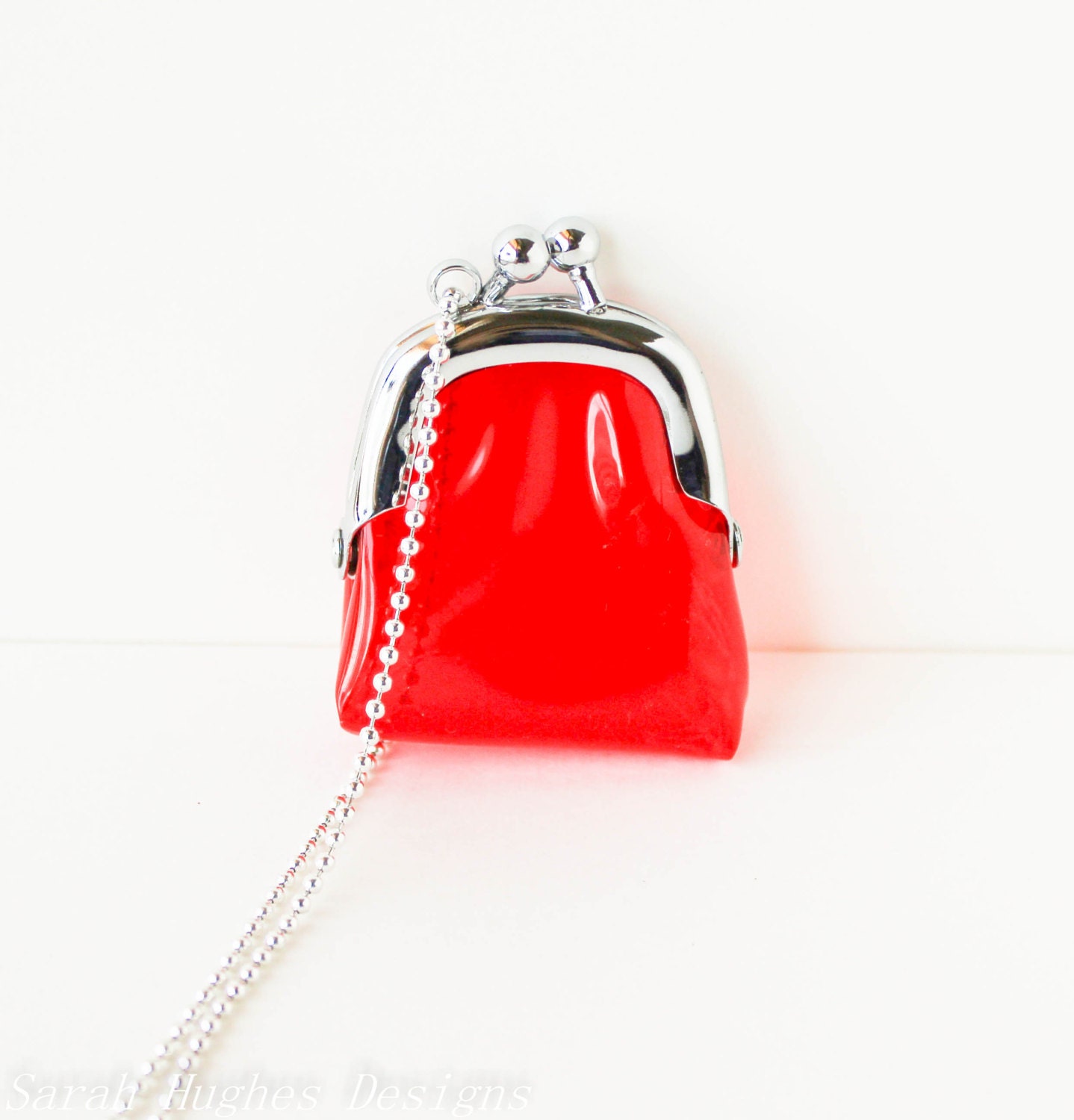 Bright Red Transparent Coin Purse 