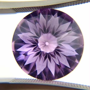 Amethyst unique German laser flower mixed cut 10.60 carat loose gemstone
