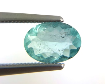 Blue green Paraiba coloured tourmaline 0.82 carat oval cut loose gemstone